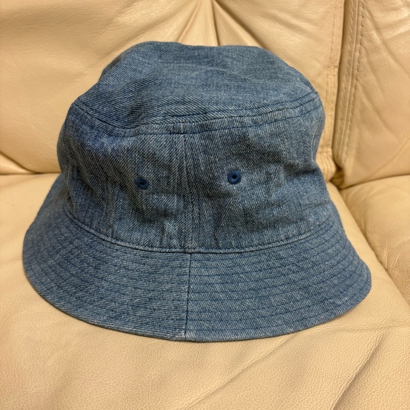 BAPE sz L Denim Bucket Hat Red Bapesta Ape Head Bathing Ape Japan - Picture 4 of 13